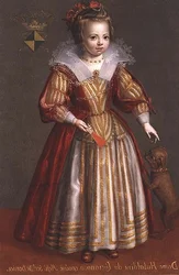 Retrato de una niña, se dice que es Hubaldine da Luciano (inscrito con escudo de armas)